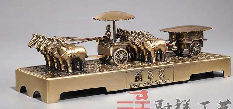 

CREATIVE TERRACOTTA ARMY BRONZE HORSE ORNAMENT SPECIAL TOURIST SOUVENIRS METAL CARRIAGE DECORATIVE RES STATUES DECORATION DIES