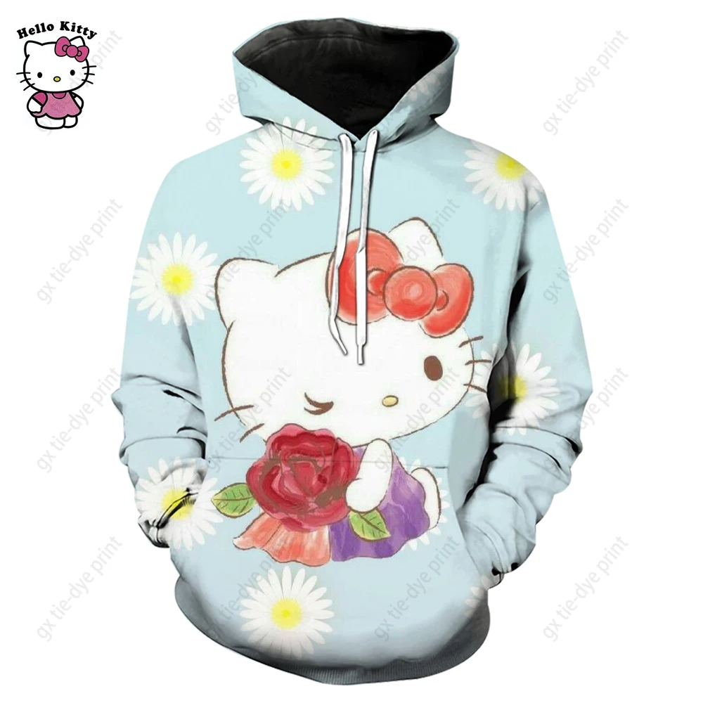 

Hello Kitty Girl Hoodie 2025 New Fashion Casual Pullover And Women Street Long Retro Fashion Cute Women's Long Sleeves