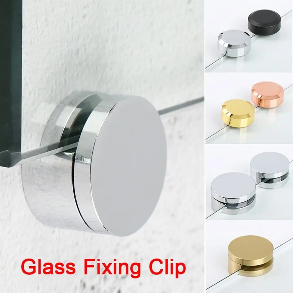 Round Glass Clamp Mirror Fixing Clips Holder Zinc Alloy Bathroom Toilet Home Hardware Supporting Thickness 4-6mm 5-12mm