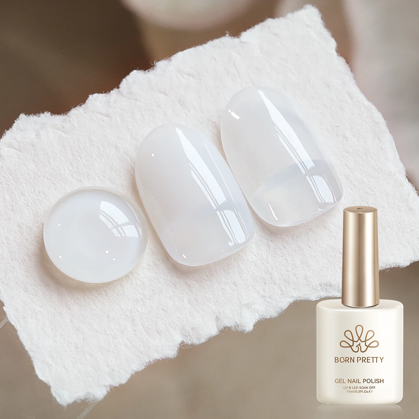 BORN PRETTY 15ml Jelly White Naakt Gel Polish Nagelbenodigdheden Vernis Semi Permanente Nail Art Manicure Losweken LED UV Gel vernis