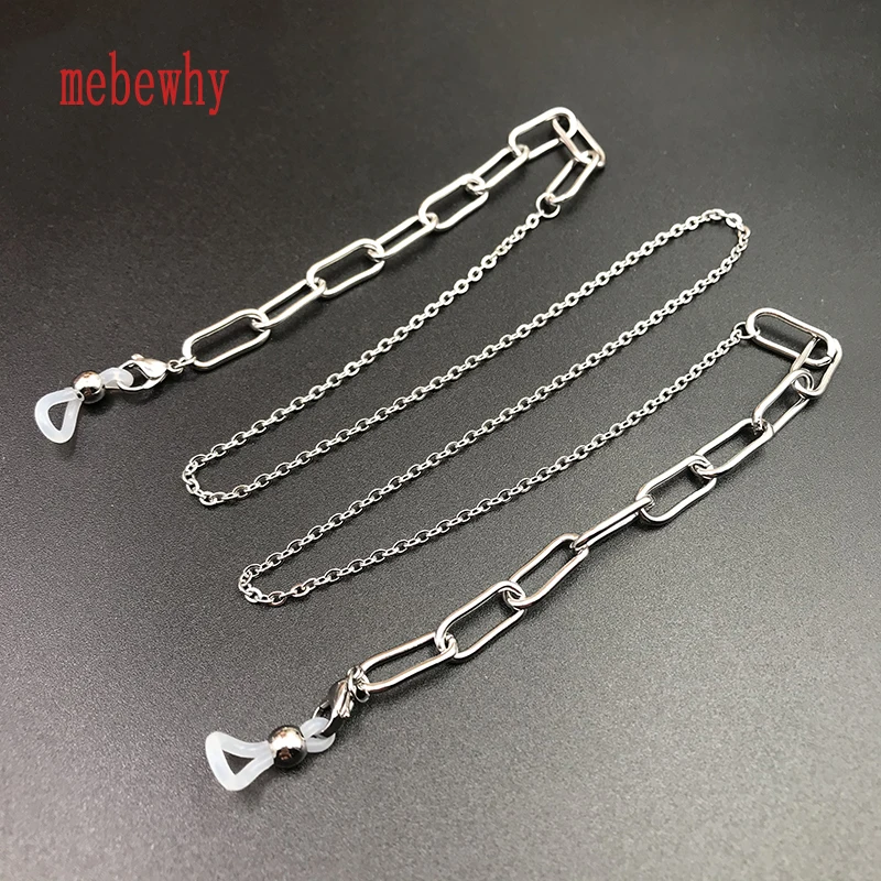 

Mask Sunglass Oval Chains Eyewear Cord Strap for Women Men Stainless Steel Silver Color Fashion Party Jewelry Accessories Gifts