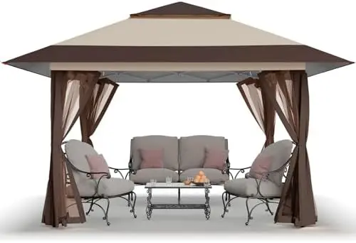 13x13 Pop Up Gazebo, Canopy Tent, Gazebos on Clearance - Outdoor Gazebo for Backyard & Patio Furniture - Carpa Pop Up