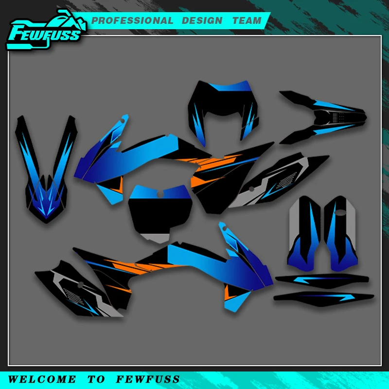 

Fewfuss для KTM 125 250 300 350 450 500 SX SXF 2013-2015 EXC EXCF XCW XCF 2014-2016 графические наклейки комплект наклеек номер имя