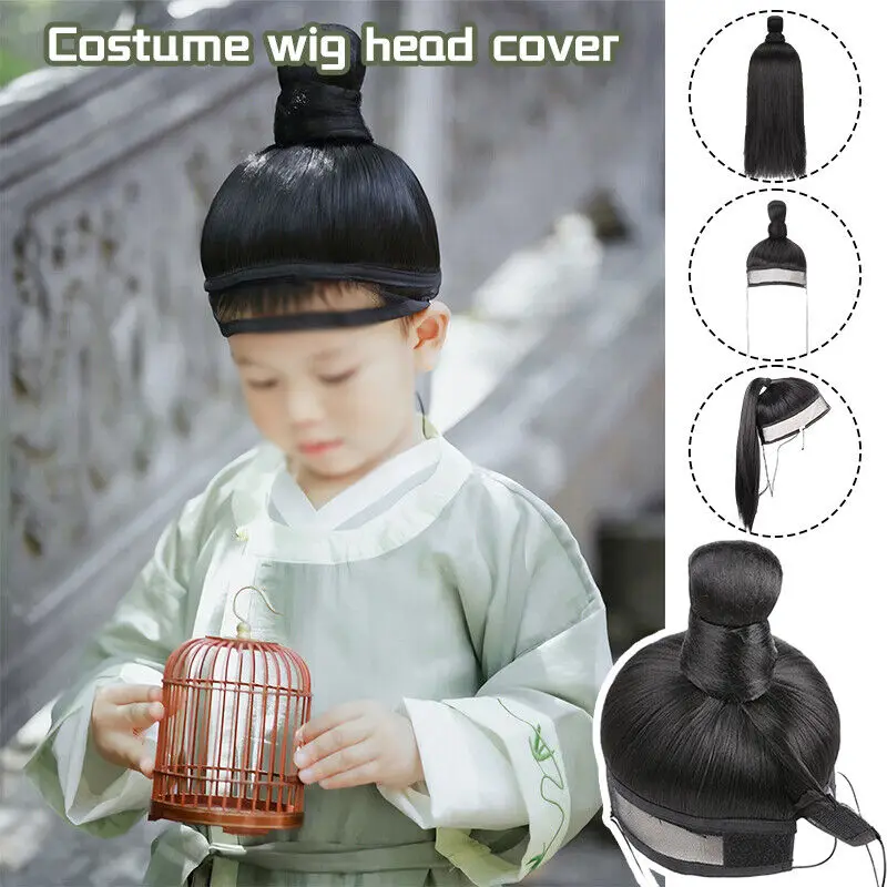 Cosplay copricapo Hanfu Hat Black Hanfu Men Warrior Cosplay Hair Products storia antica Ninjas Hair Piece accessori per costumi