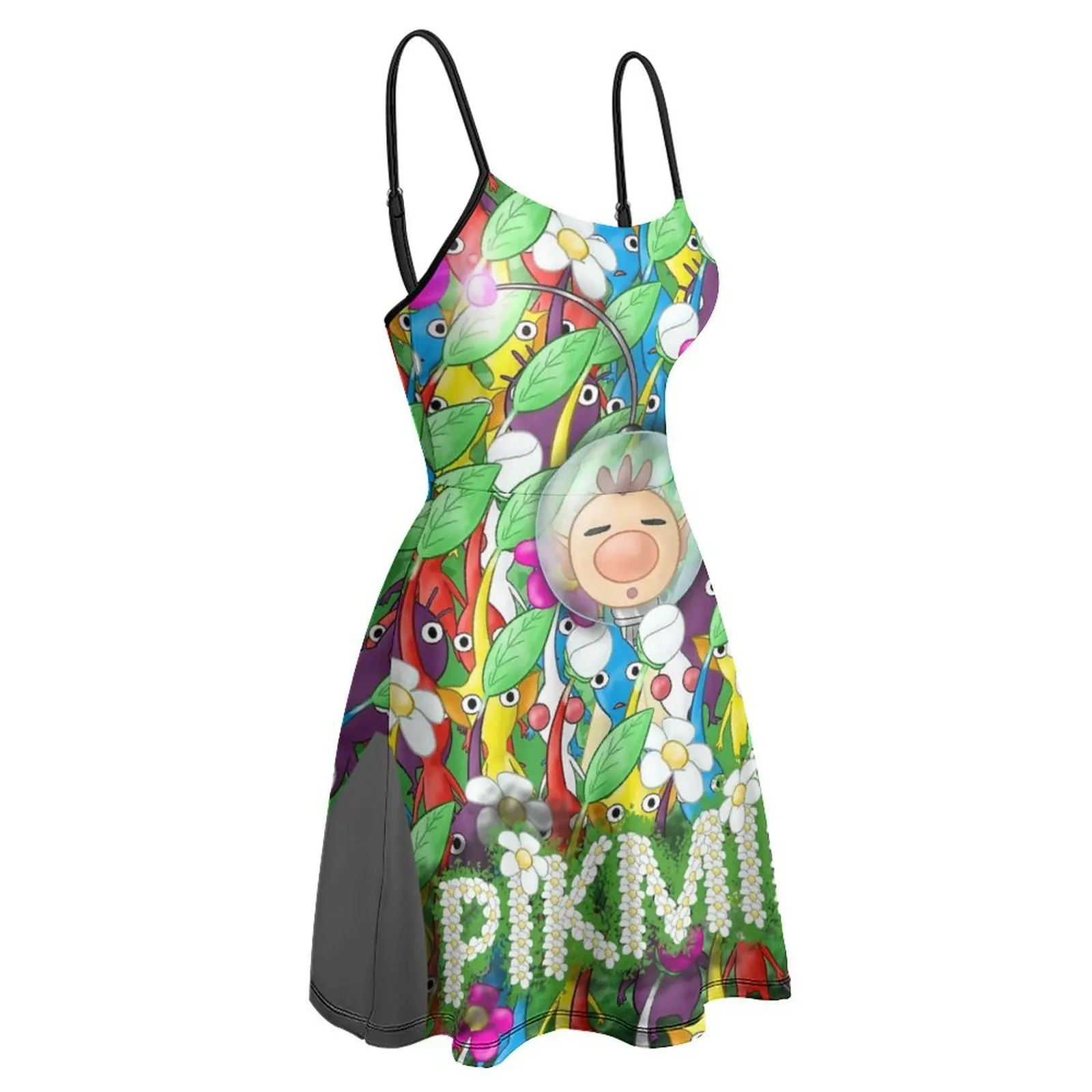 PIKMIN vestido plisado para mujer, ropa exótica creativa, vacaciones