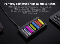 XTAR BC8 Battery Combo Set with optional 8PCS 1.5V AA 4150mWh or 8PCS 1.5V AAA 1620mWh Rechargeable Li-ion Batteries