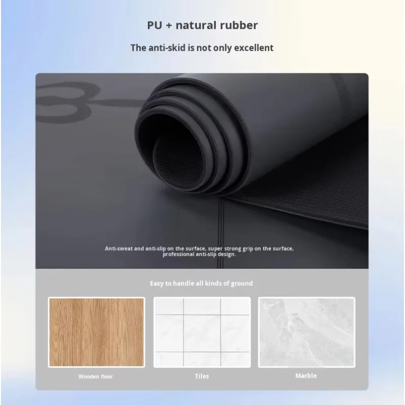 Semi-Circular 5mm Thick PU Rubber Yoga Mat Natural Rubber Non-Slip Shock-Absorbing Special-Shaped Fitness Sports Studio Mat
