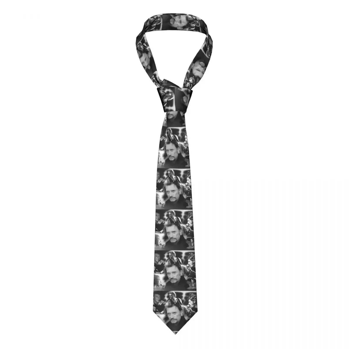 Classic Retro Rock Hallyday Tie for Party Customized Men French France Singer Neckties