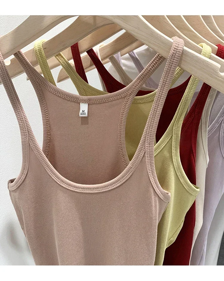 Layering Outerwear Tees 2026 Sommer Y2K Hot Girl Gestricktes Geripptes Damen-Camisole Figurformendes Ärmelloses Tanktop – Detail 16