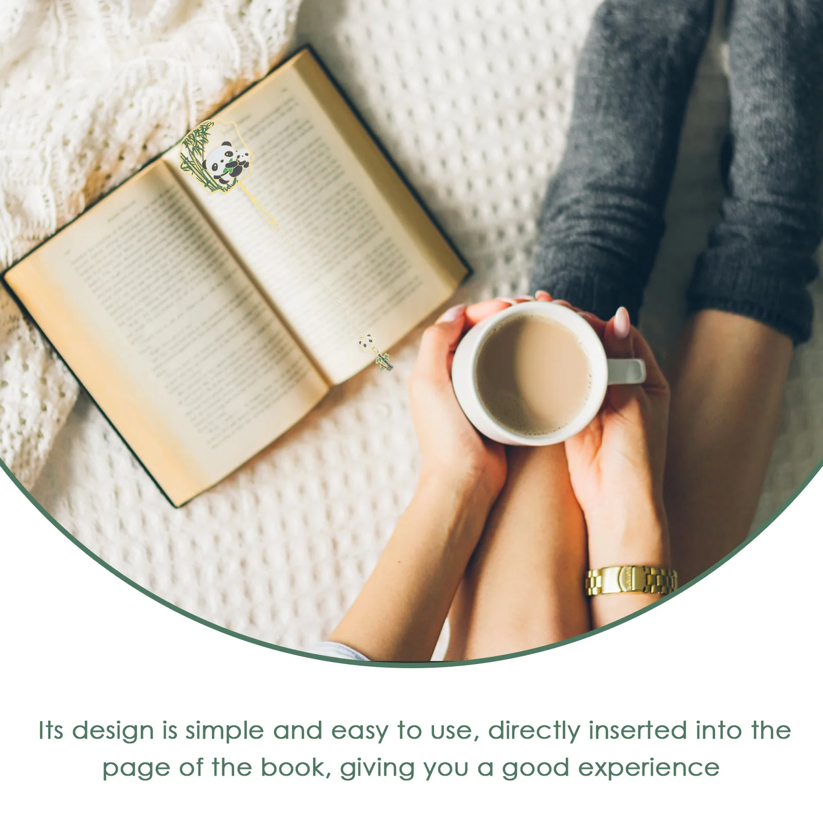 

Metal Bookmark Panda Shape Hanging Page Marker Portable Decorative Cartoon Page Marker Gift Metal Bookmark