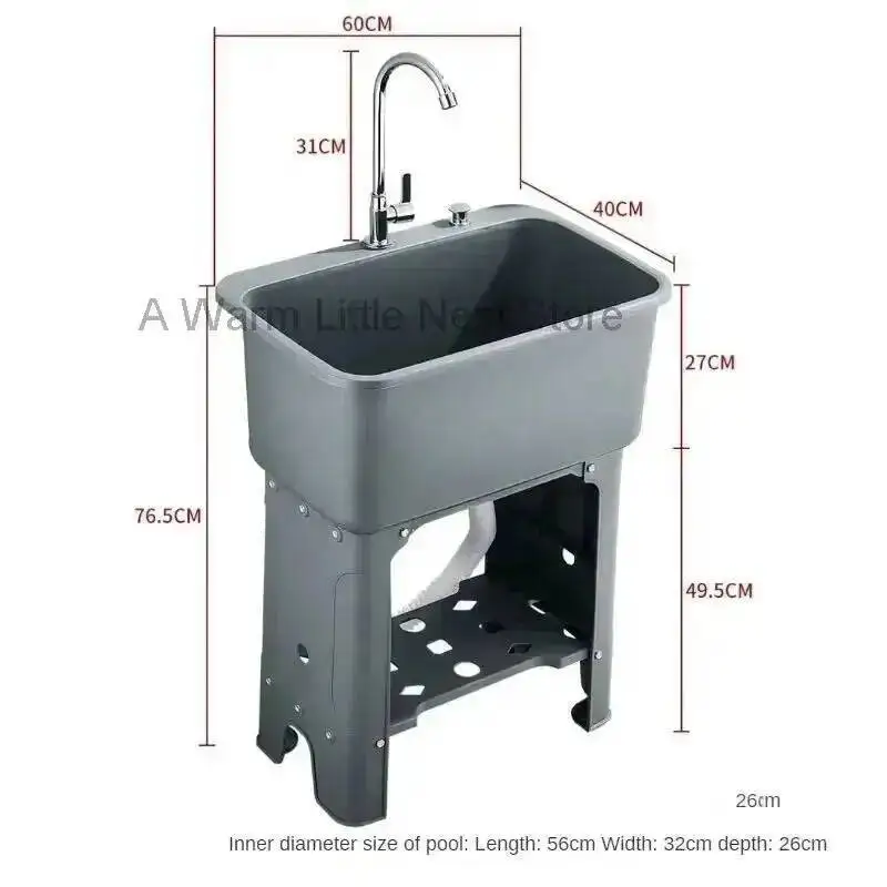 Sink Plastic Kitchen Sinks Home Vegetable PP Minimalist Commercial Kitchen Accessories Floor-standing Large Sinks for Kitchen