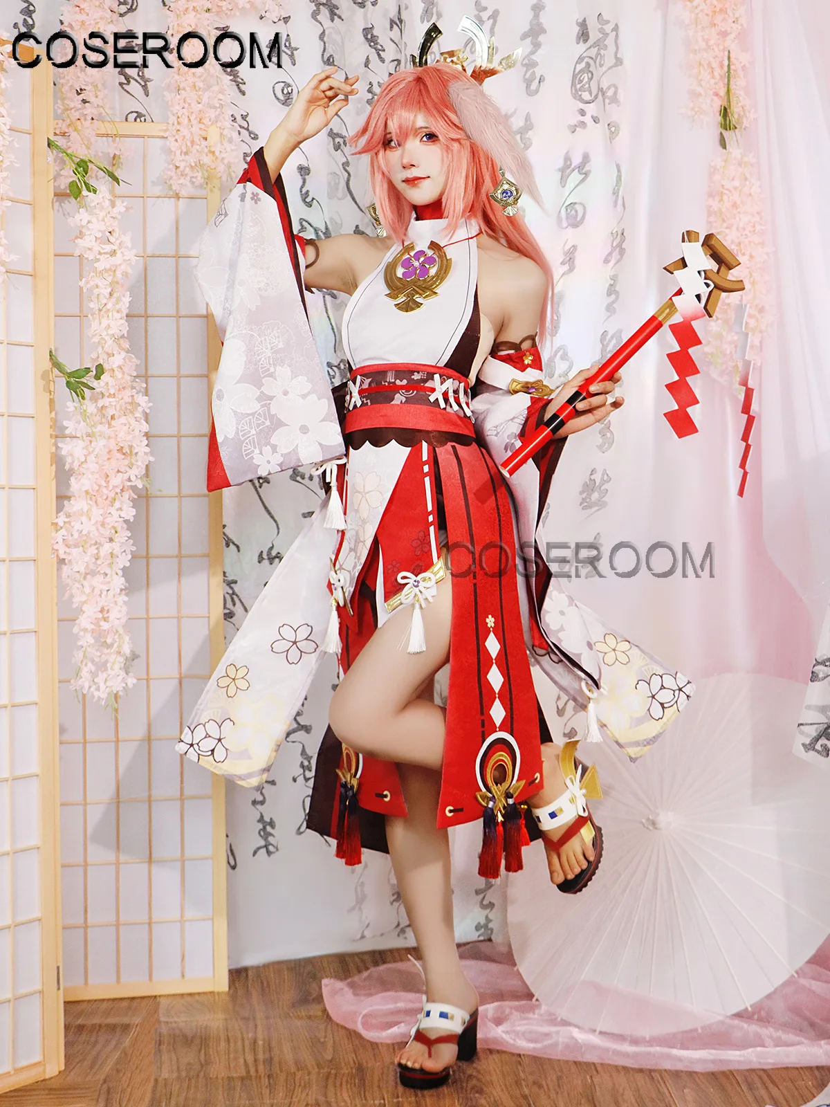 

Game GenshinImpact 3D Yae Miko Cosplay Costume Outfits Halloween Carnival Party Role Play Uniform Dress for Women