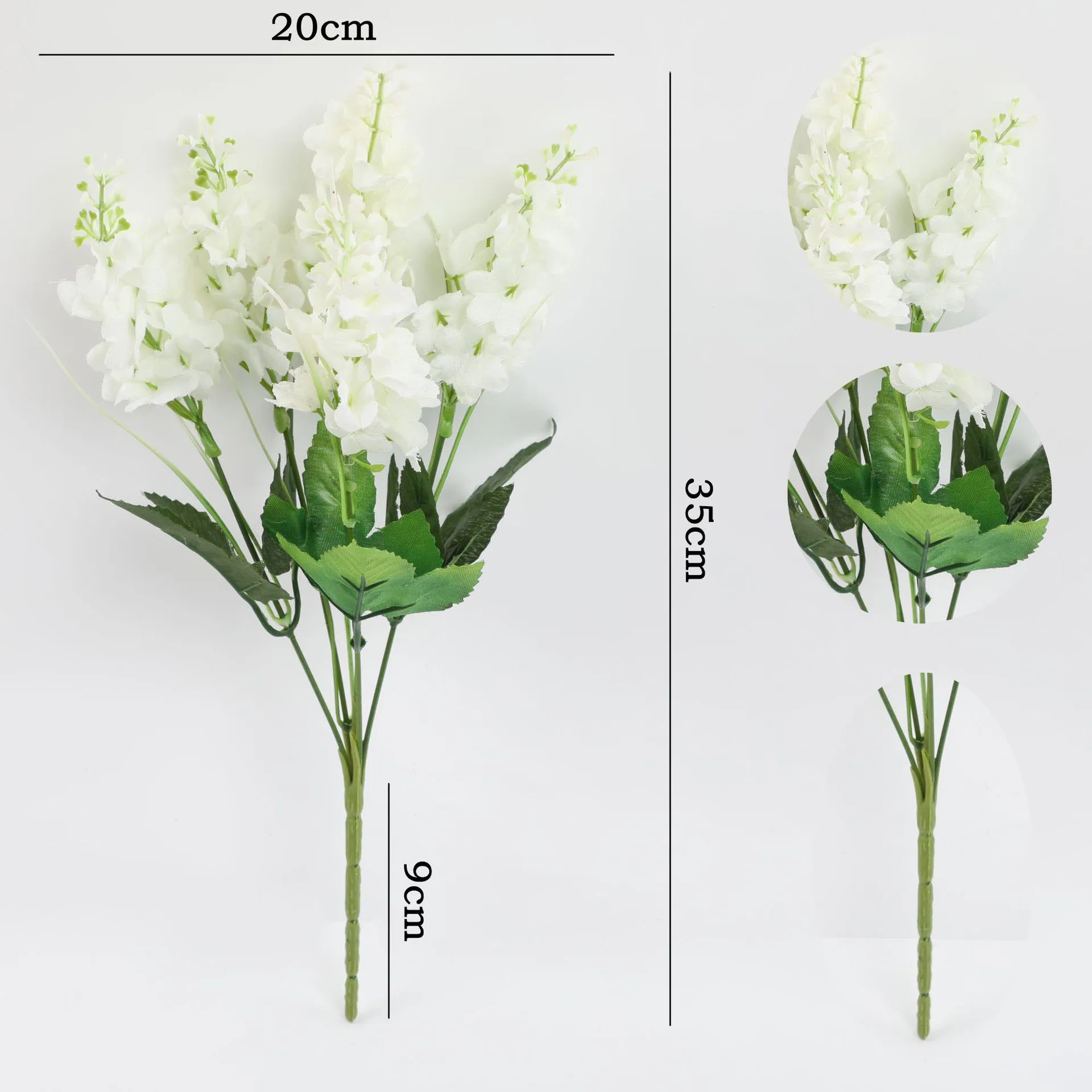 Künstlicher Blumenstrauß, 5 Köpfe, Hyazinthe, 33 cm, Lila, Weiß, Rosa, Gelb, Kunststoff, für Büro, Party, Hochzeiten, Heimdekoration – Detail 11