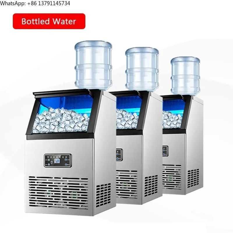 60FF Ice Maker 60kg Commercial Household for Bar Coffee Milk Tea Shop Electric Ice Cube Maker Machine Freezing Home Appliance