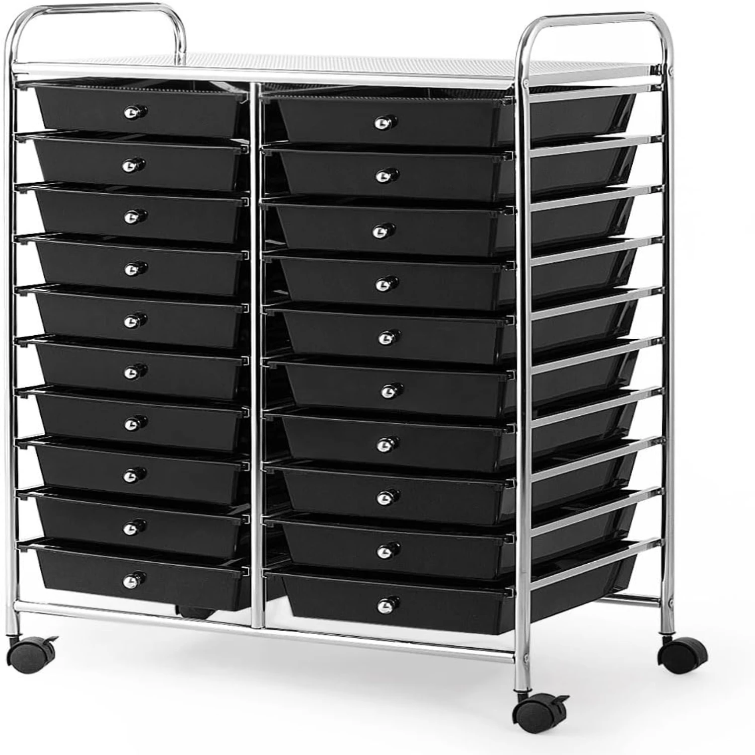 

20 Drawers Rolling Cart, Multipurpose Craft Cart with Wheels, Mobile Tools Scrapbook Paper Organizer Cart for Office School Ho