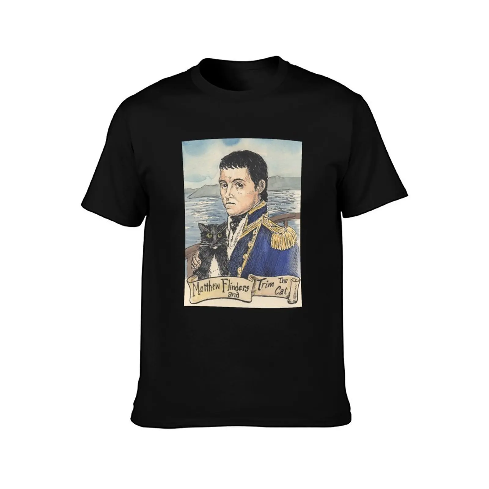 Matthew Flinders and Trim the cat T-Shirt boys whites plus size tops shirts graphic tee men