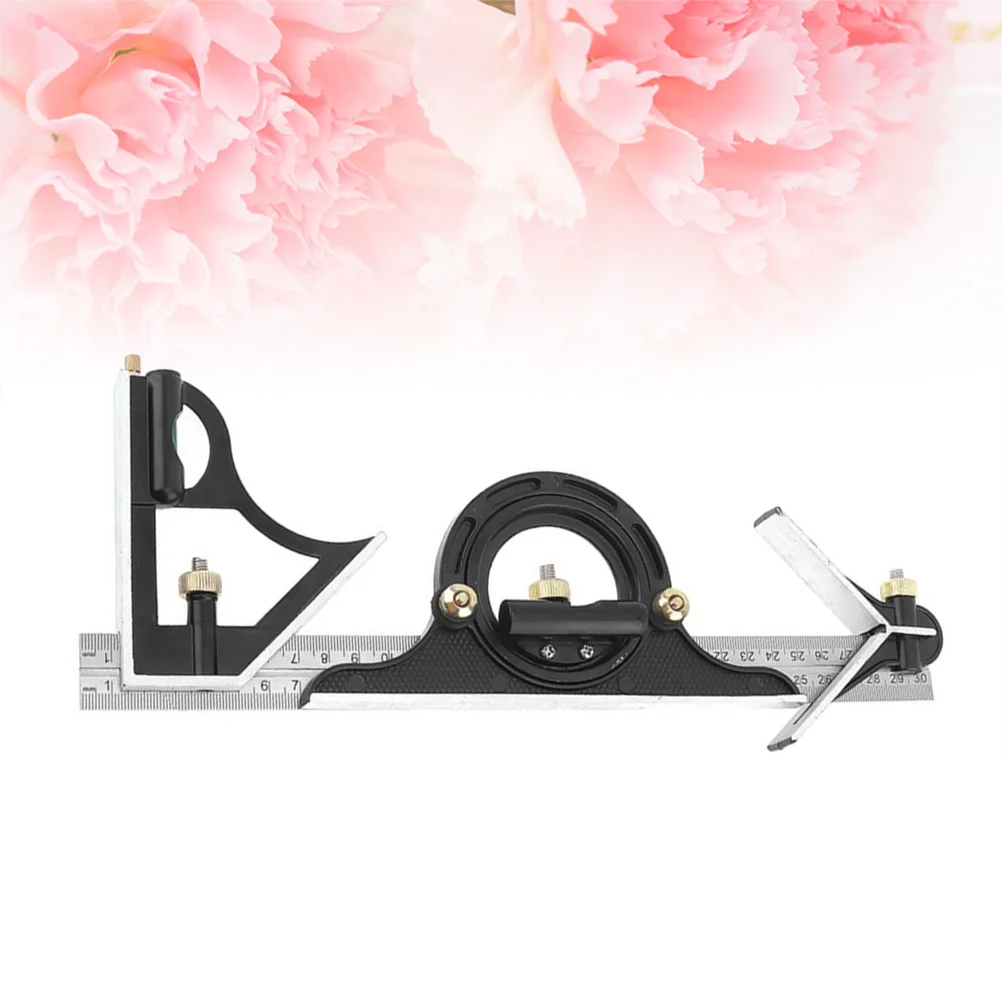 

1Set Combination Square Set 300Mm Stainless Steel Adjustable Angle Ruler Rustproof Precise Level Scriber for Wood