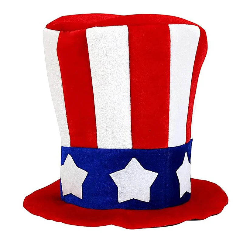 Uncle Sam Hat for 4th of July Independence Day Patriotic Party Supplies American Flag Day Memorial Day Halloween Accessories