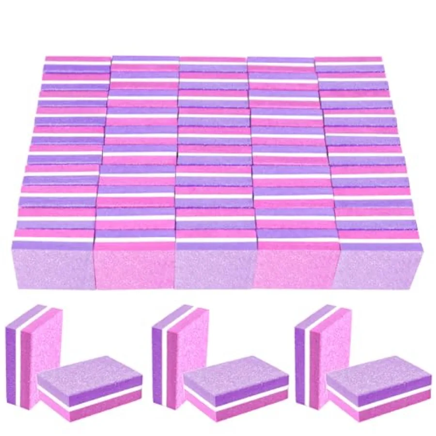 

50 Pcs Sponge Nail Buffers, 100/180 Grit Mini Nail Files, Mini Buffer Block Nail File for Acrylic and Natural Nails, Double-Sid
