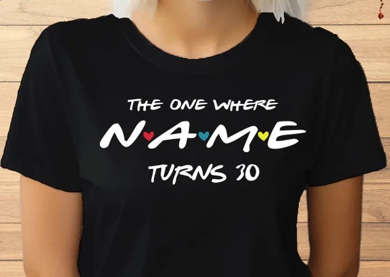 Customise 30th Birthday Tshirt Custom Name tshirt The one where Custom Short Sleeve Top Tees 100% Cotton Harajuku Drop shipping