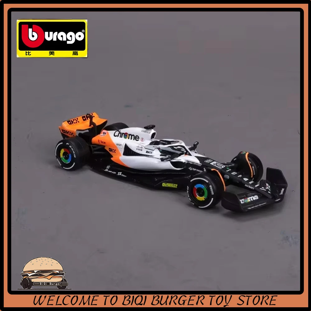 1:43 Bburago MCL60 Monaco MCL60 Singapore Grand Prix Mclaren 4# Lando Norris 81# Oscar Piastri Alloy Miniature Diecast Model Toy