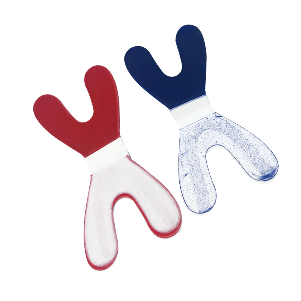 Disposable Full Bite Paper Articulating Paper Y-shaped Thick Thin Blue Red Oral Teeth Whitening Paper Strips Dentistry Material