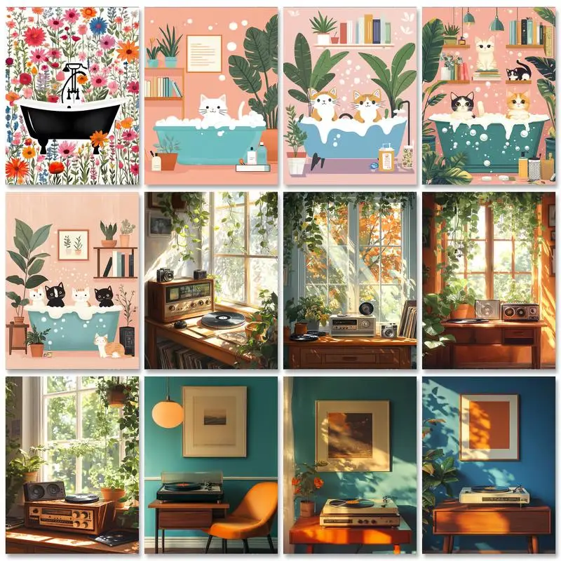 

RUOPOTY Frame Diy Painting By Numbers Illustration Scenery Picture With Number Acrylic Paint On Canvas Diy Gift Home Decor