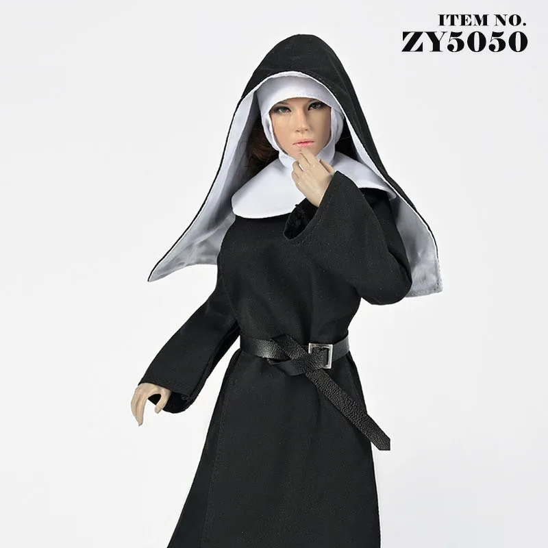 

ZYTOYS ZY5050 1/6 женские монахини с чехлом на голову, пояс, модель одежды, подходит для 12-дюймовой фигурки солдата, тело