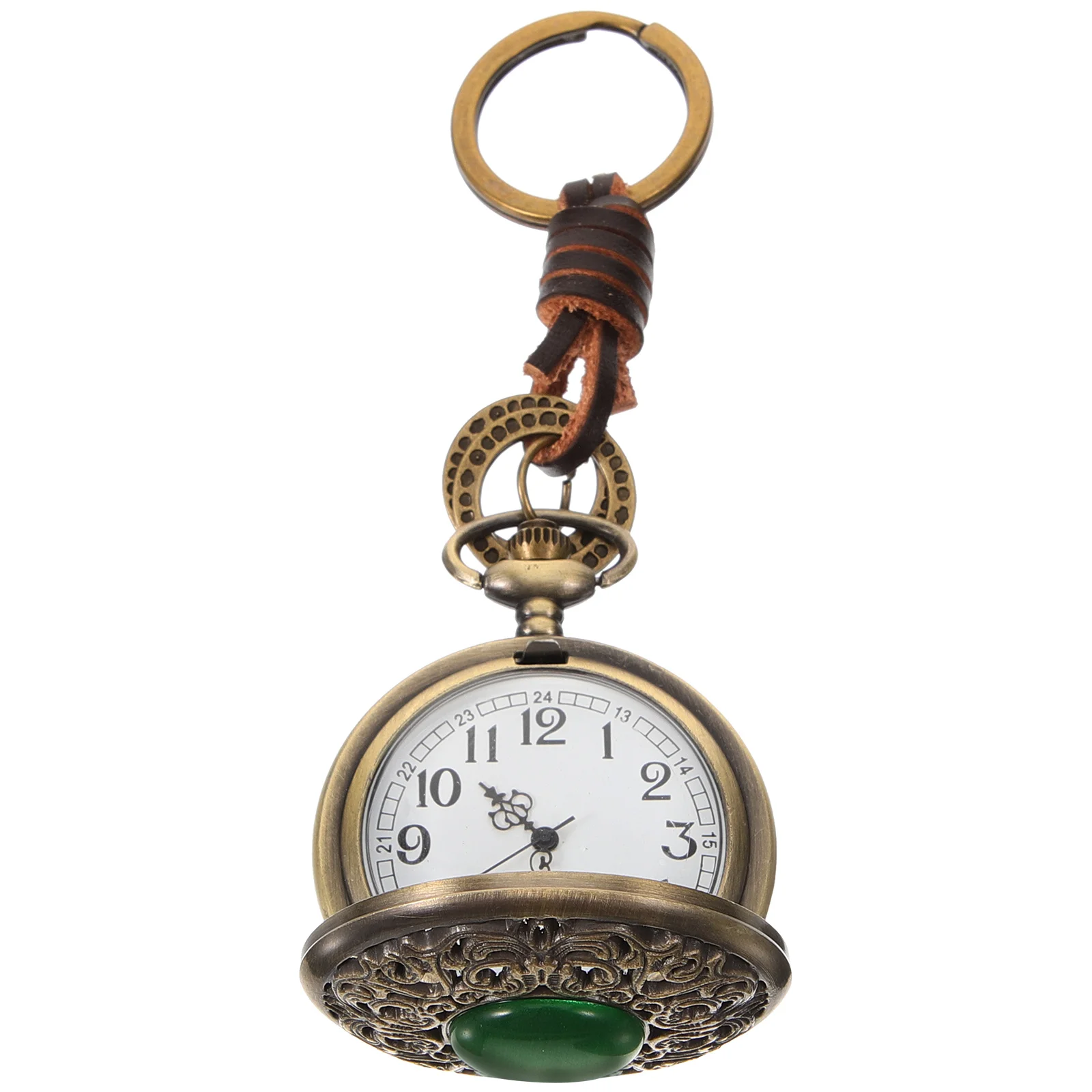

Vintage Pocket Watch Retro Key Chain for Elderly Women Men Quartz Watches Accurate Timekeeping gift idea