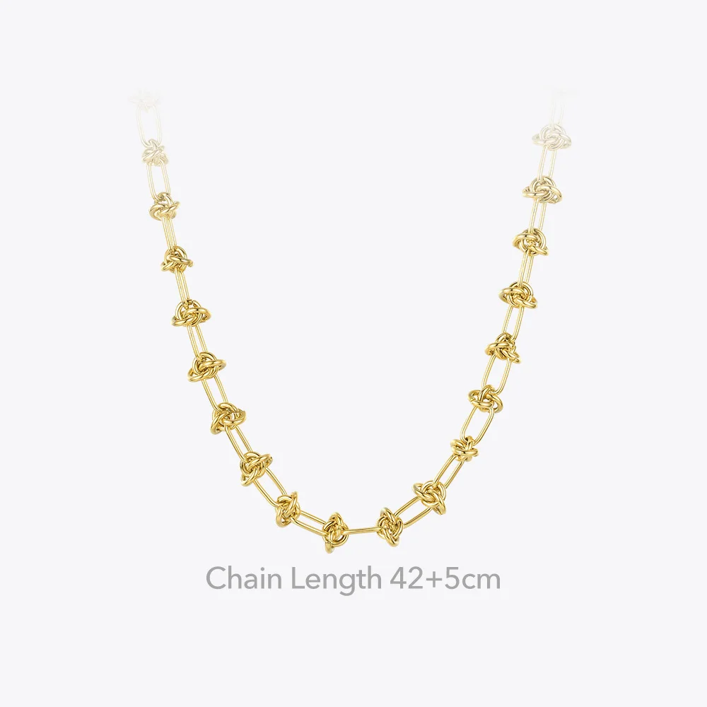 ENFASHION Punk Knot Choker Necklaces For Women Gold Color Stainless Steel Link Chain Necklace 2020 Holiday Fashion Jewelry P3120