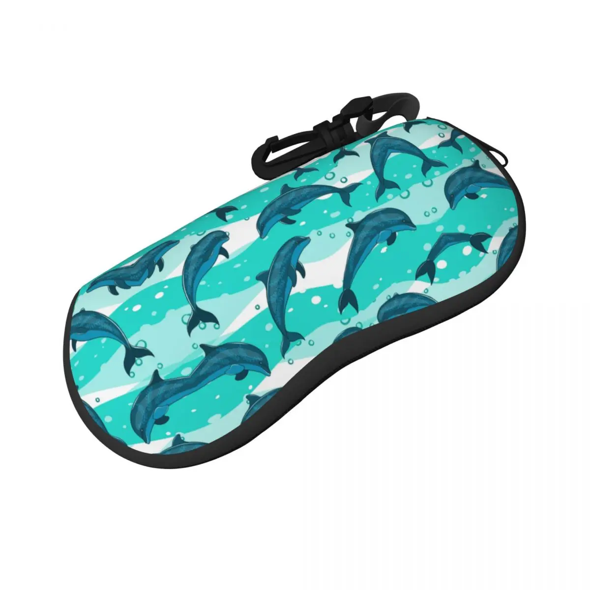 Unisex Glasses Bag Protective Case Jumping Dolphins On Green Wave Portable Sunglasses Box Reading Eyeglasses Box