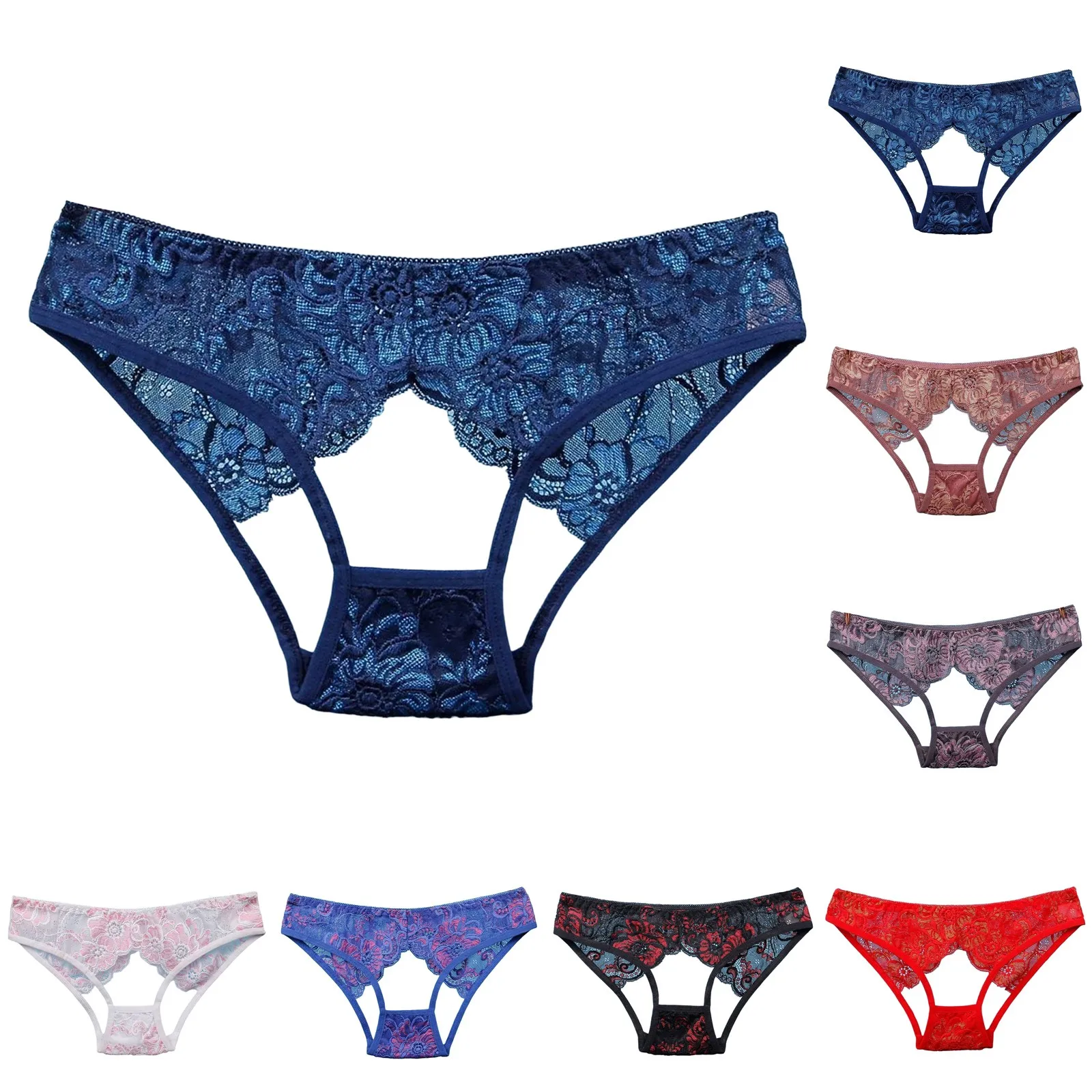 Sexy Panties Women\'s  Lace Hollowed Out Low Waist Intimates Underpants Comfortable Solid Color Sexy Briefs Female Underwear 2024