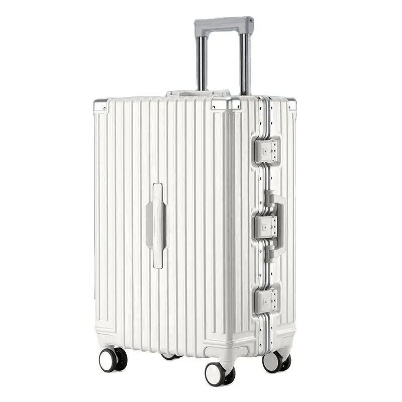 Suitcase Aluminum Frame USB Cup Holder Rolling Luggage Bag Multifunction Suitcases Large Capacity Travel Password Trolley Case