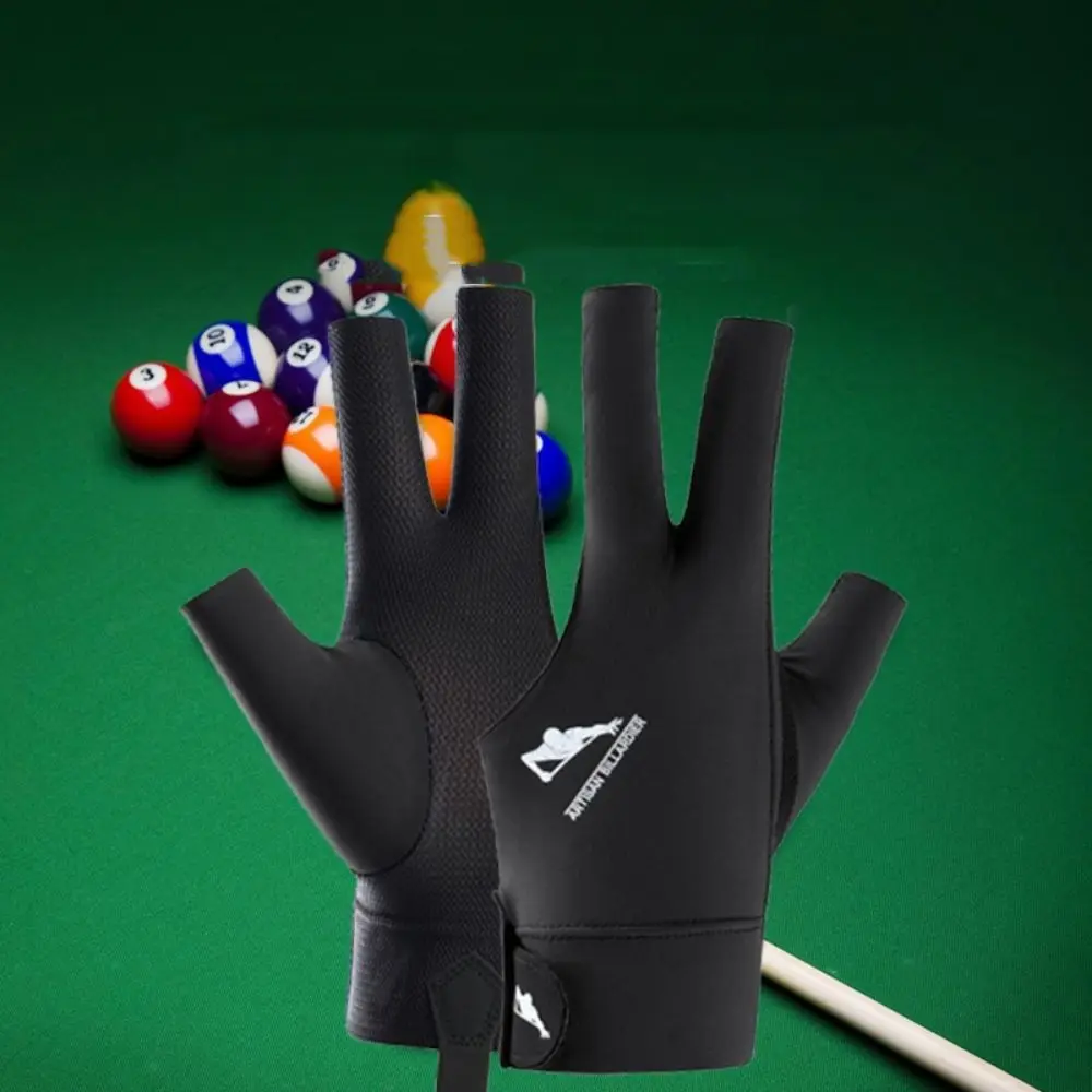 Anti-sweat Billiards Gloves Elasticity Non-slip Open 3 Fingers Gloves Wear-resistant High Elastic Three Finger Gloves