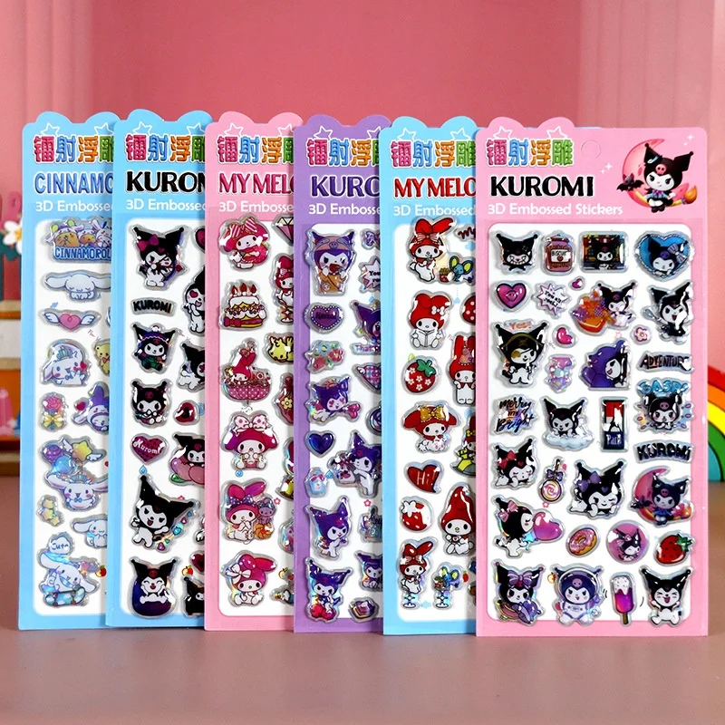 

36 шт./лот Sanrio Kuromi Melody Cinnamoroll 3D наклейки милый скрапбукинг DIY дневник декоративная наклейка альбом наклейка этикетка