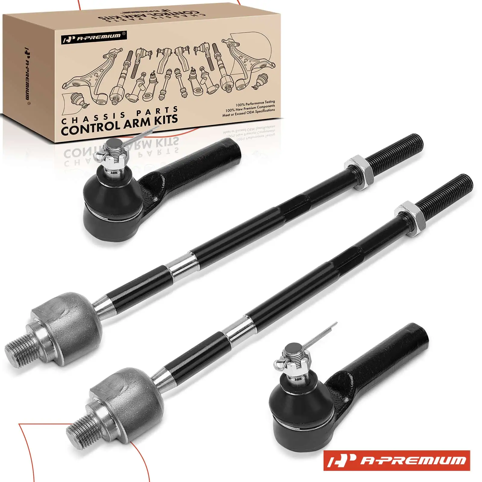 A-Premium 4x Front Inner & Outer Tie Rod End for Kia Sephia 1998-2001 Spectra 2000-2004
