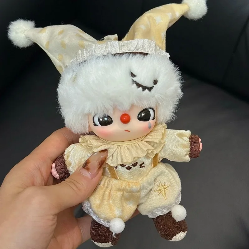 POPMART لماذا سلسلة جدية جدًا لطيف لهب مهرج عمل الشكل صندوق أعمى قلادة هدايا الهالوين Dimmo Labubu ألعاب قابلة للجمع