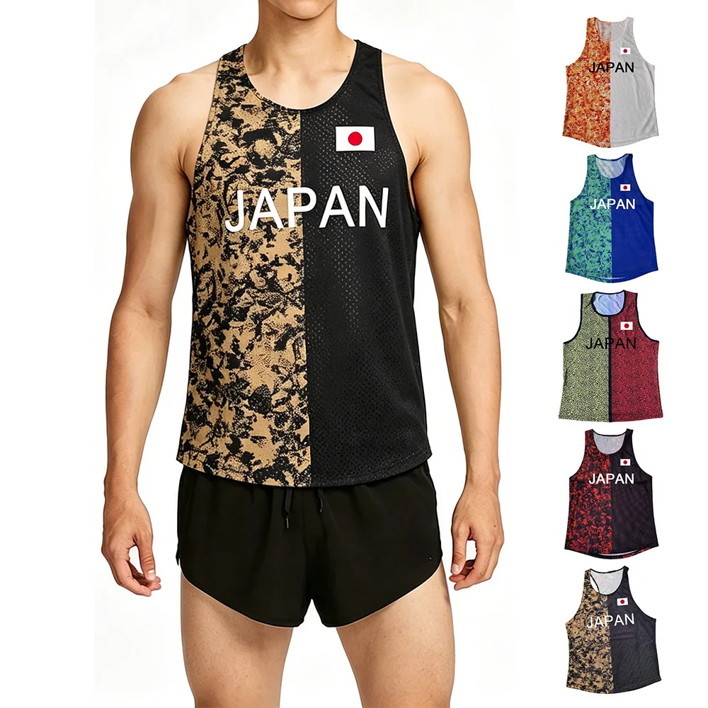 JAPAN Athletics Tank Top Speed Fitness Shirt Sleeveless Men Run Vest Track Field Singlet