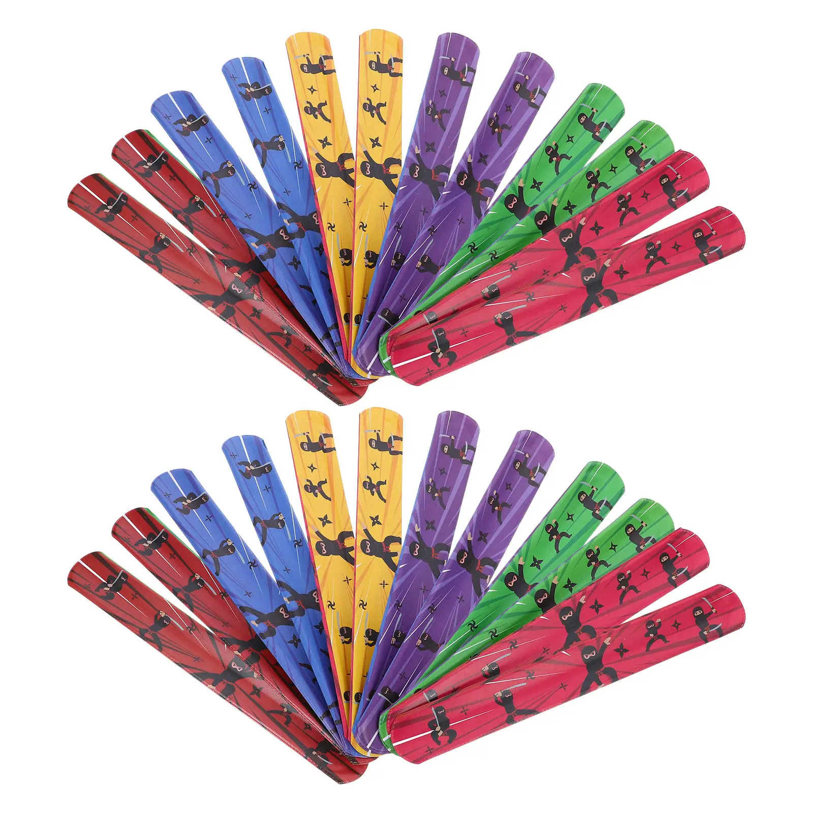 24pcs Halloween Snap Wrist Bands Halloween Ninja Slap Bracelets Diy PVC Silicone Slap Bracelets For Party Favors School Rewards