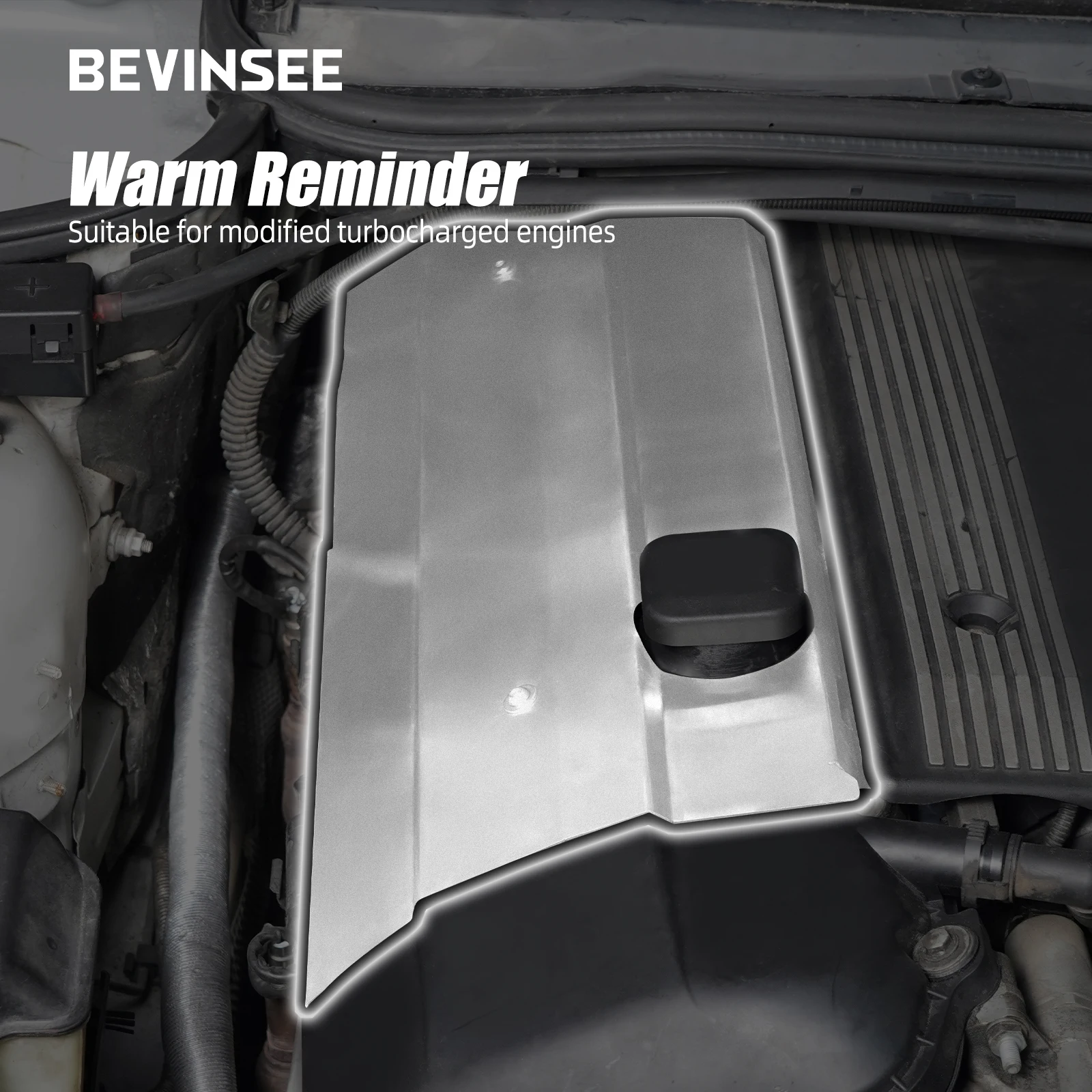 BEVINSEE Stainless Steel Engine Cover Heat Shield for BMW M52B28TU M54B30 Engine, for BMW E46 E60 E61 Z4 E85,Replace 11127526445