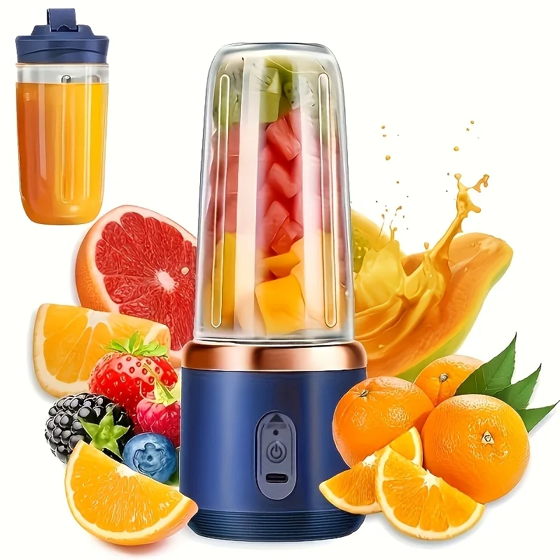 

Портативный USB-блендер 400 мл, электрическая дорожная соковыжималка для смузи и молочных коктейлей, мини-миксер для кухни