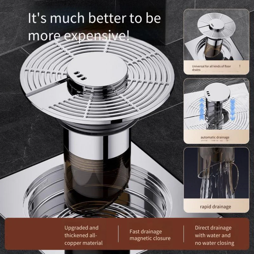 Floating Self Draining Floor Drain Core Anti Odor Deodorizer Insect Proof Bathroom Drain Strainer Sewer Pipe Anti Backflow for