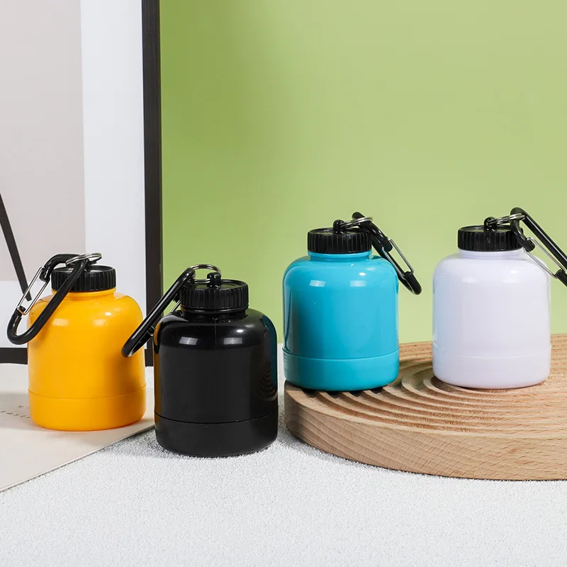 100 มลโปรตีนผงแก้วเชคเกอร์พวงกุญแจแบบพกพากรวยผงกล่อง, ฟิตเนสอาหารเสริมแบ่งส่วนขวด, กีฬาแบ่งส่วนกล่อง