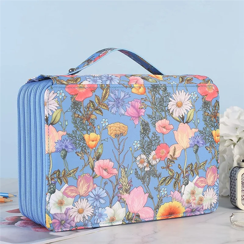 

QWE-250 Slots Colored Pencil Case Organizer With 5 Layer Zipper-Large Capacity Pens Storage Holder Bag For Student Artist