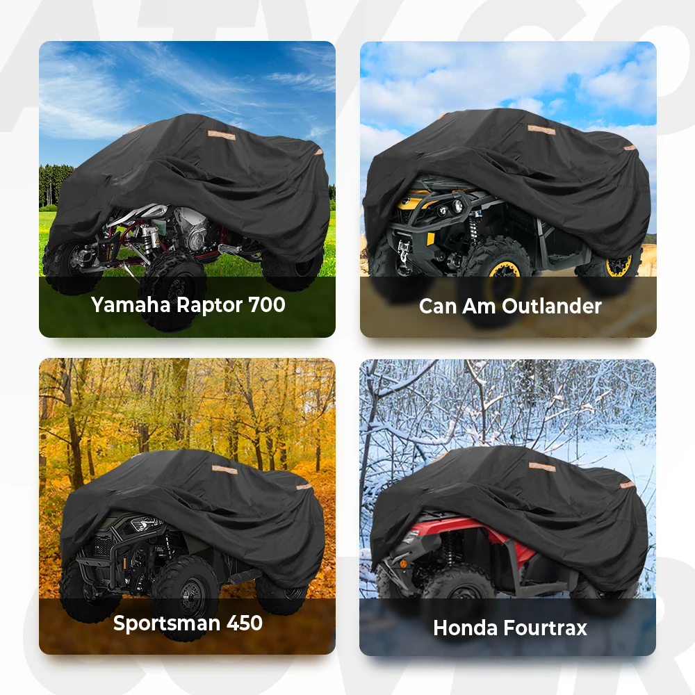 KEMIMOTO 300D ATV Waterproof Cover Heavy Duty Covers for Yamaha Raptor 700 Compatible with Polaris Sportsman for Can am 94x48x48