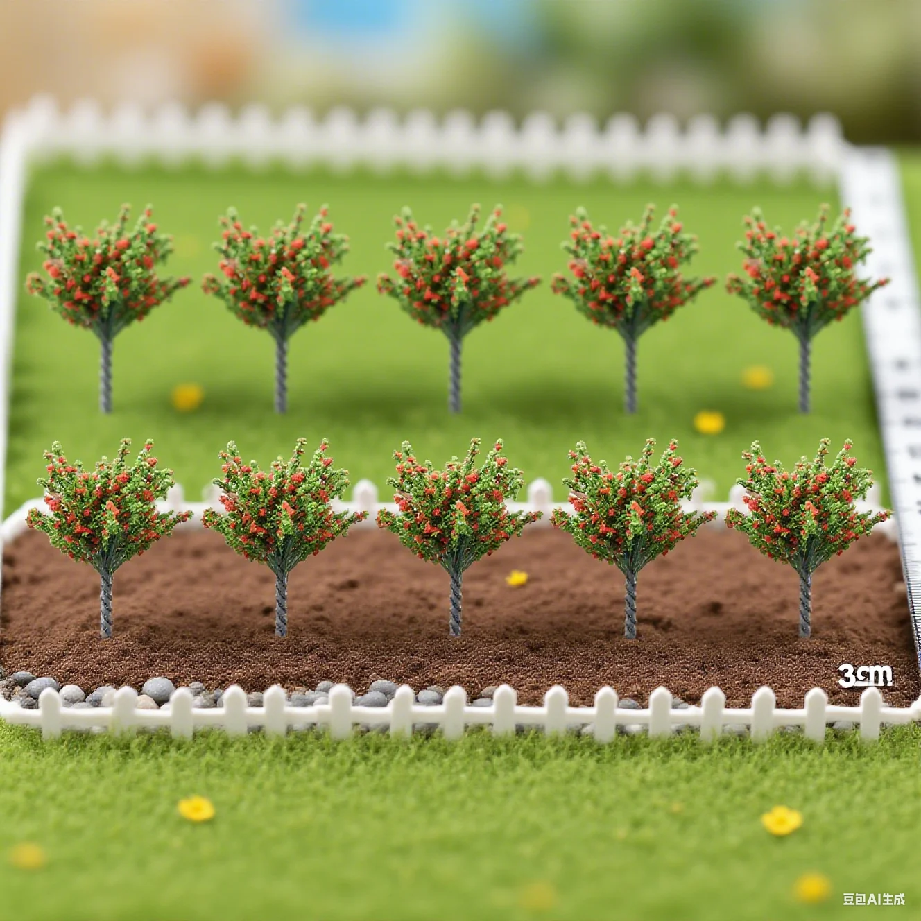 

10Pcs 3cm Red Green Bushes Shrubs Artificial Greenery Outdoor Decoration DIY Accessories Railway Train Layout Sandtable Decor