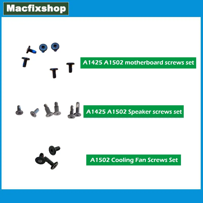 For Macbook Pro 13.3 inch A1425 A1502 Cooling Fan Speaker Motherboard Screws Set 2012 2013 2014 2015 Year