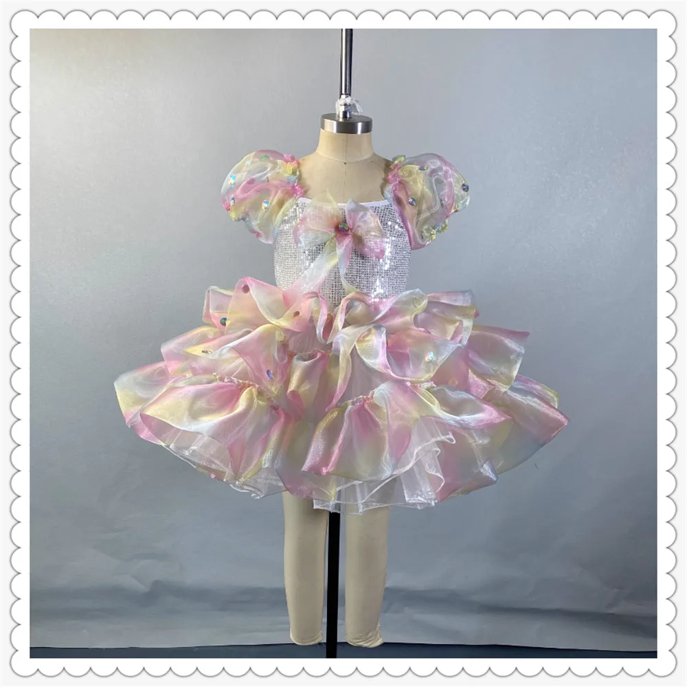 

Professional Children's Ballet Dress, Cute Stage Performance Costume, Girls' Sequined Princess Puffy Skirt