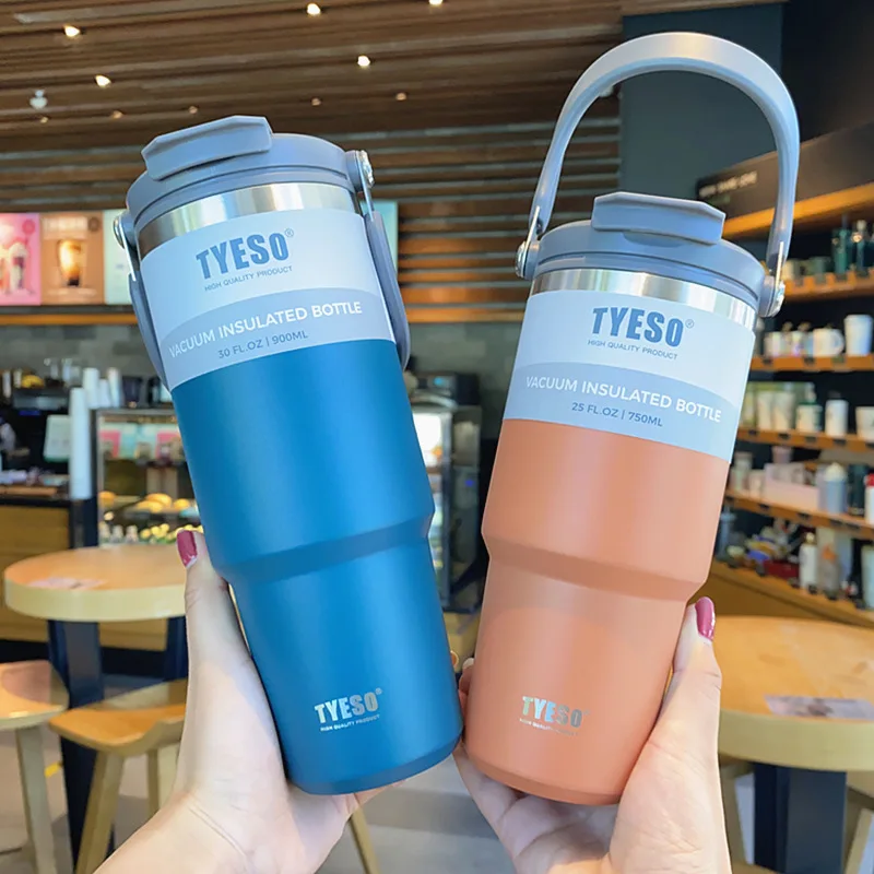 Tyeso Coffee Cup Stainless Steel Thermos Bottle Double-layer Insulation Cold And Hot Travel Mug Vacuum Flask Car Water Bottle