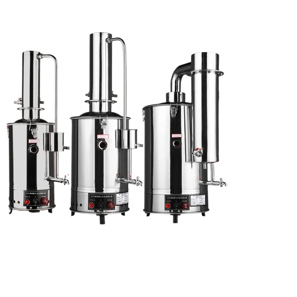 3L~20L Lab Pure Water Distiller 304 Stainless Steel Electric Distilled Water Equipment with Automatic Cut-off System Chemistry